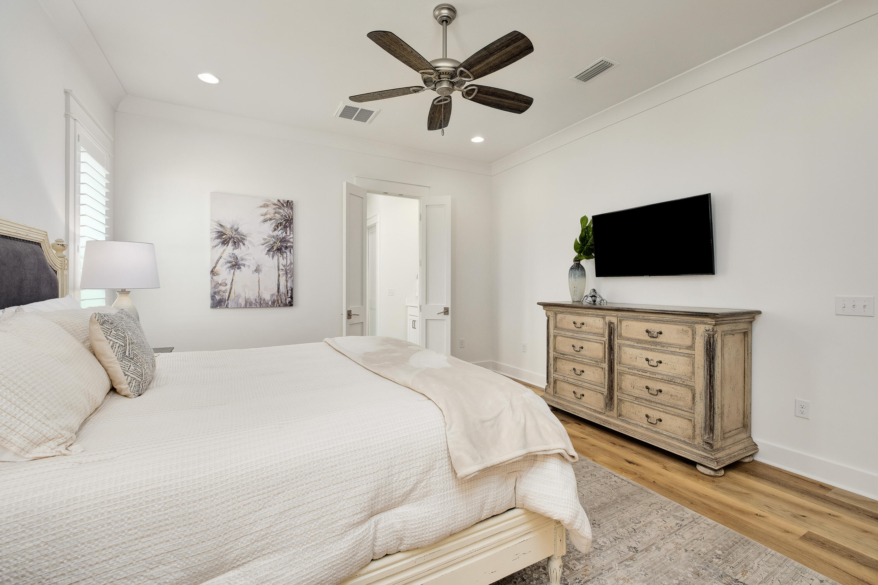 161 Sidecamp Rd Inlet Beach Inlet Beach, FL 32461 - Photo 17 of 66 a bedroom with a bed and a flat screen tv