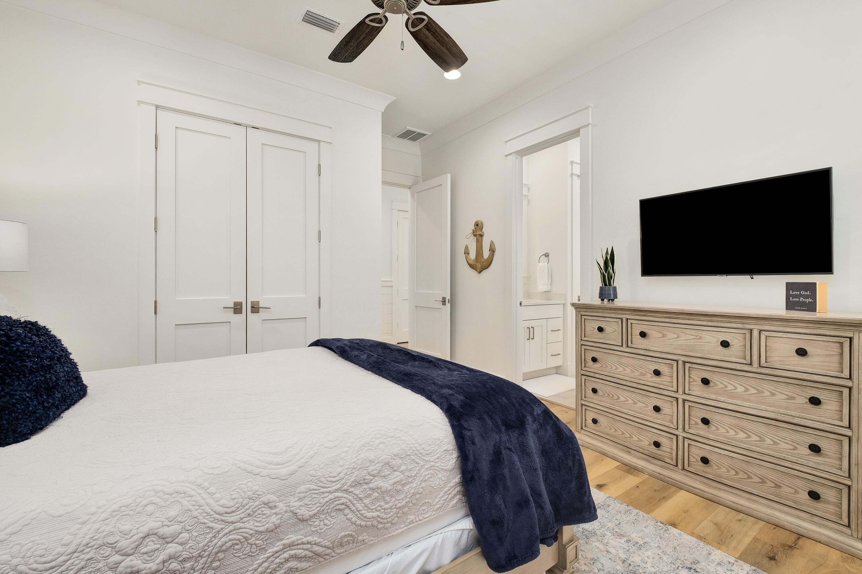 161 Sidecamp Rd Inlet Beach Inlet Beach, FL 32461 - Photo 25 of 66 a bedroom with a bed and a flat screen tv