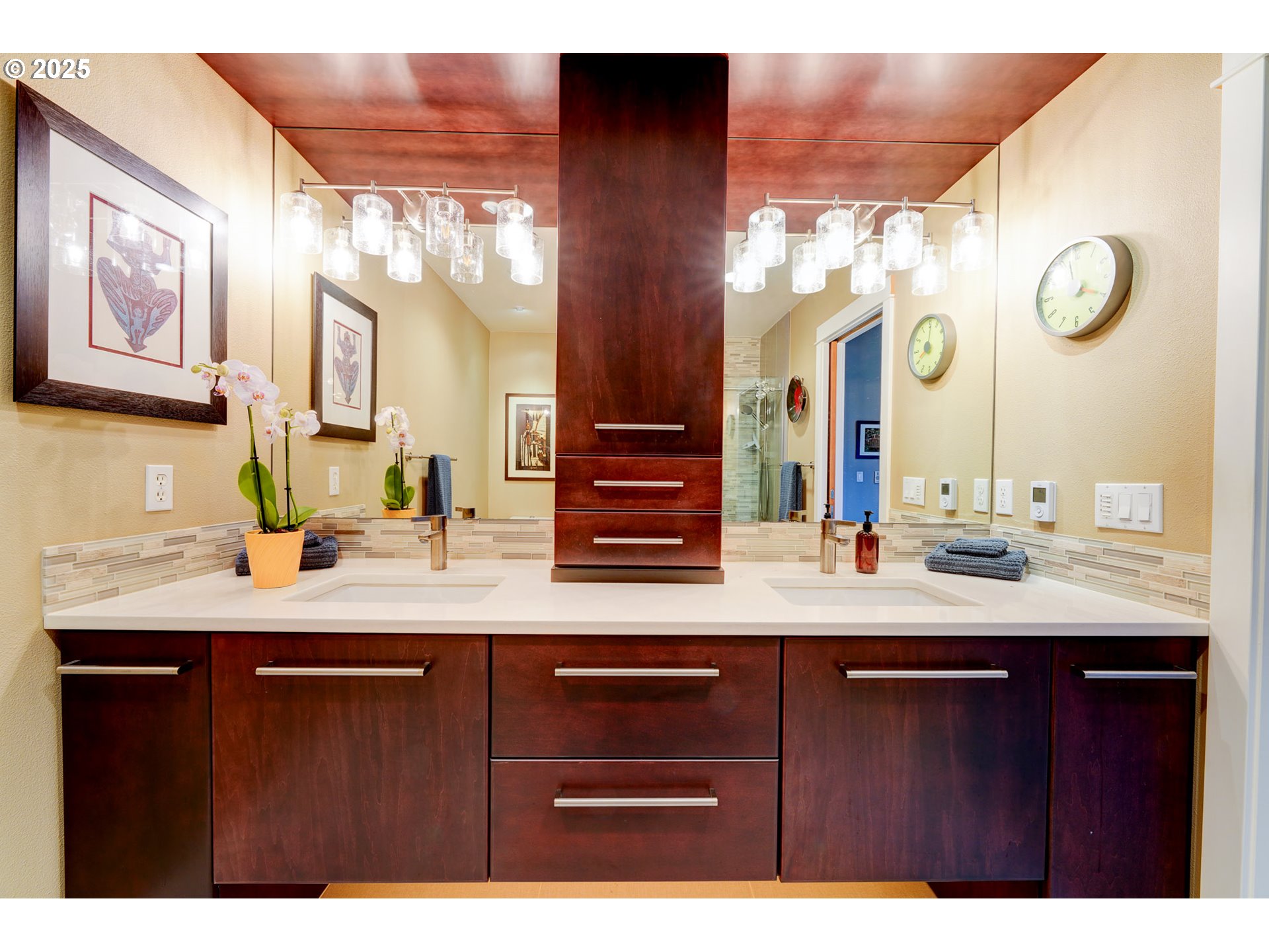 502 Northeast Knott Street Portland, OR 97212 - Photo 35 of 44 a bathroom with a granite countertop sink and a mirror