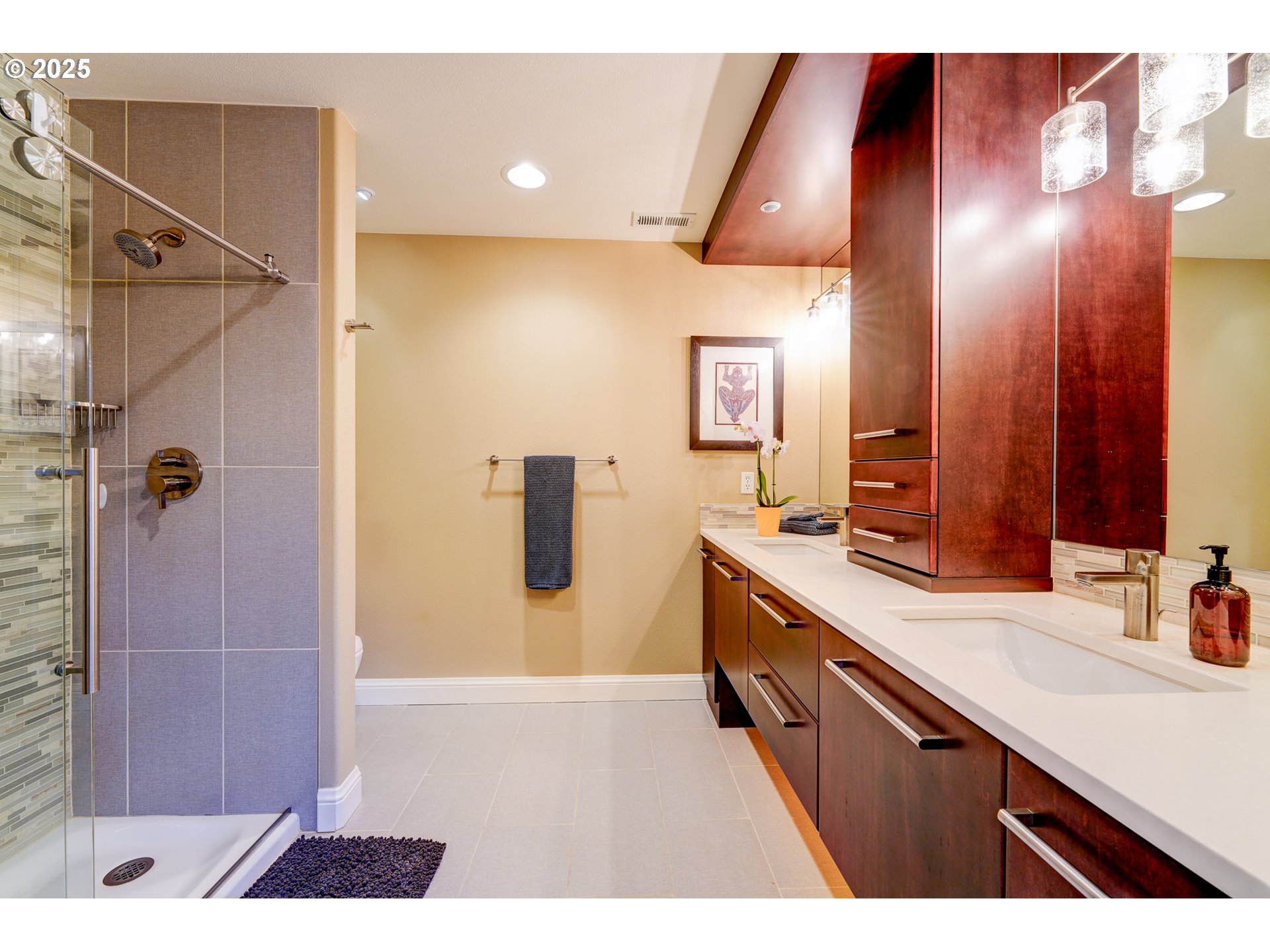 502 Northeast Knott Street Portland, OR 97212 - Photo 36 of 44 a bathroom with a sink a toilet a mirror and shower