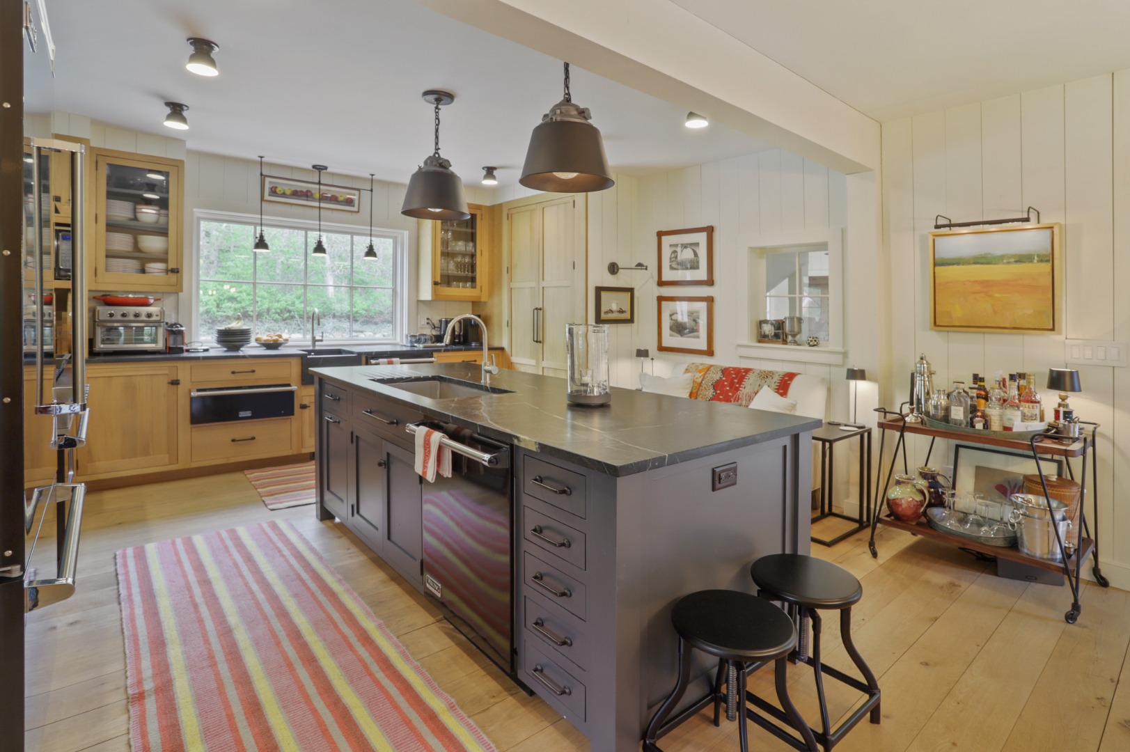 9 Ridge Hill Road Chilmark, MA 02535 - Photo 6 of 48 a kitchen with stainless steel appliances granite countertop a sink stove and cabinets