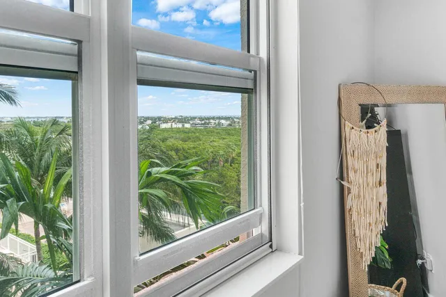 a view of a porch of a house