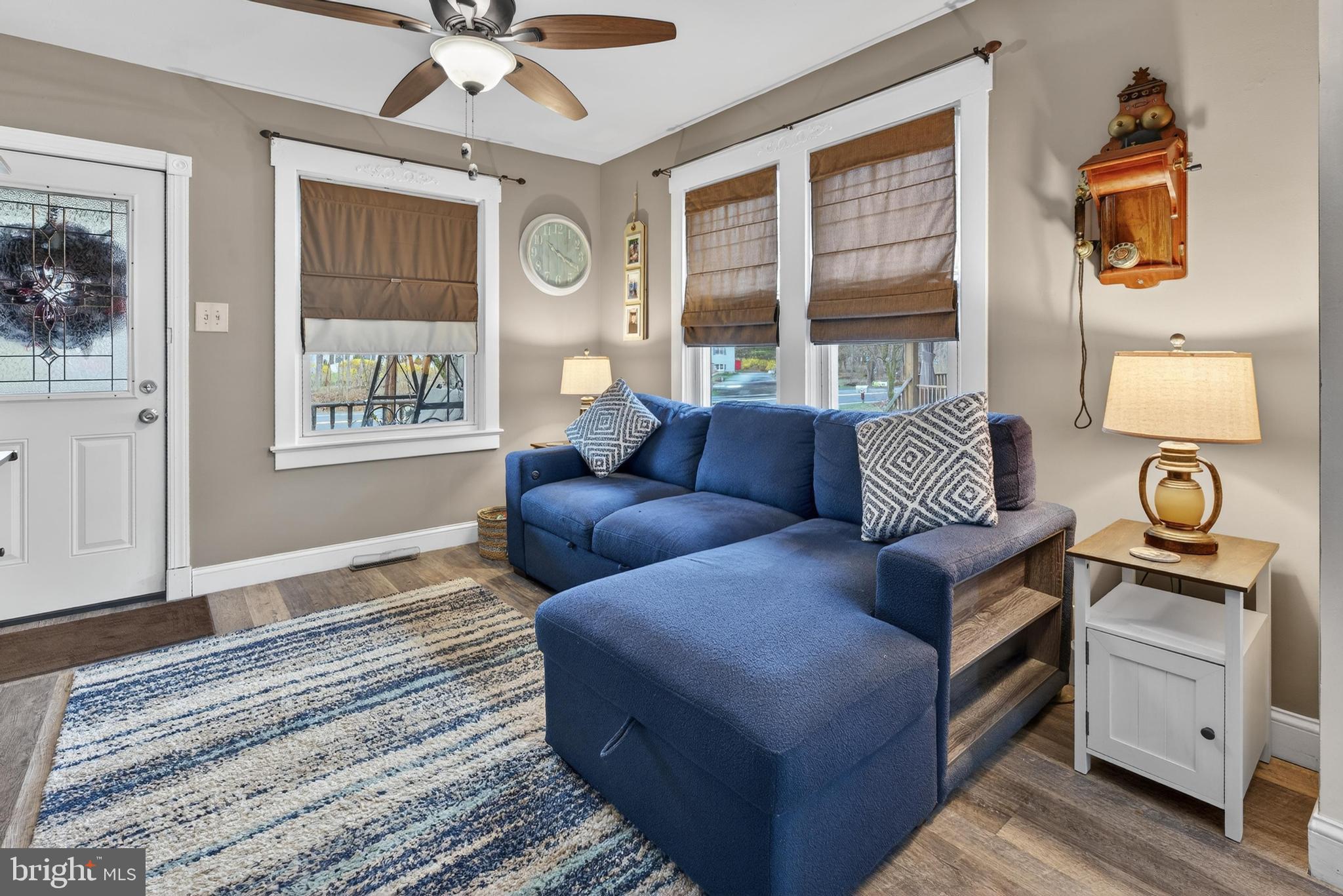 27 Arneys Mt Road Pemberton, NJ 08068 - Photo 3 of 30 Living Rm with Laminate Plank Floor & Ceiling Fan