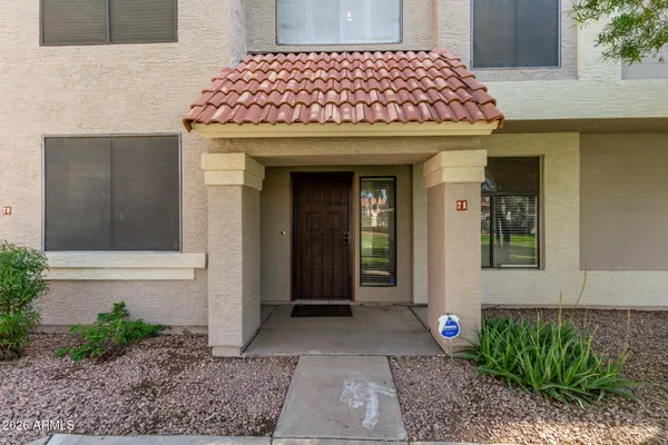 a front view of a house with entryway