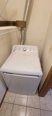 a utility room with a table