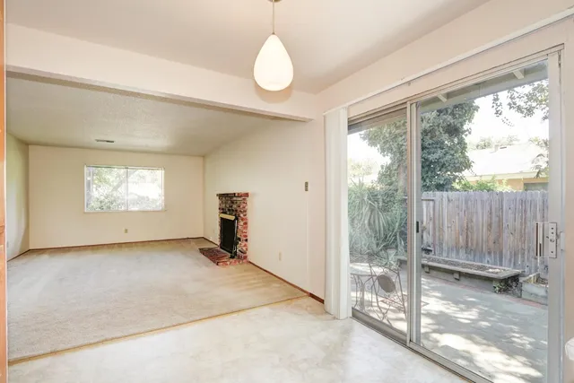 an empty room with a window