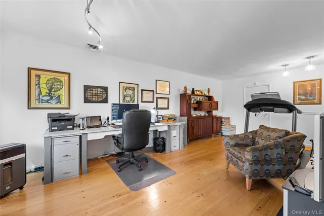 a workspace with furniture and workspace