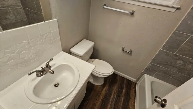 a bathroom with a sink and toilet