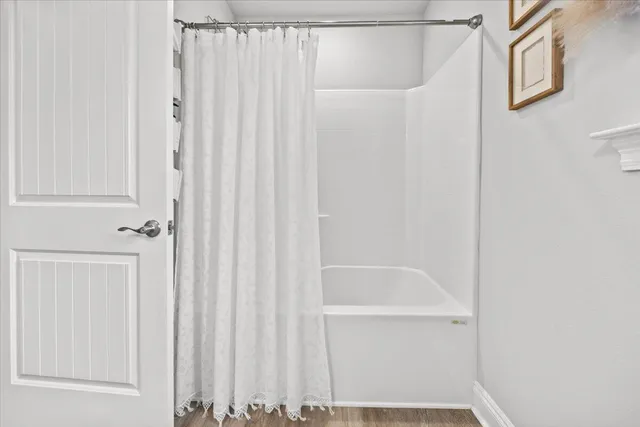 a bathroom with a shower