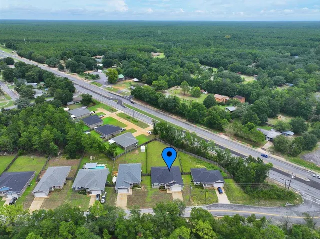 an aerial view of a city