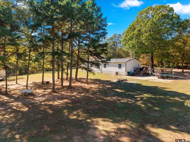 a view of a yard with trees