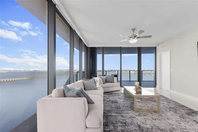 a living room with furniture