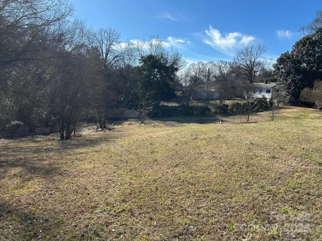 a view of a yard with a tree