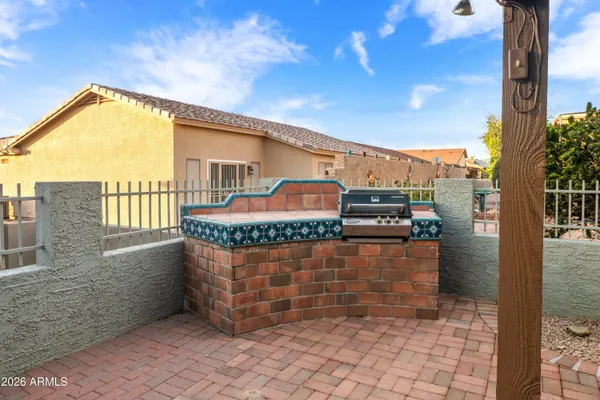 a view of a house with a patio