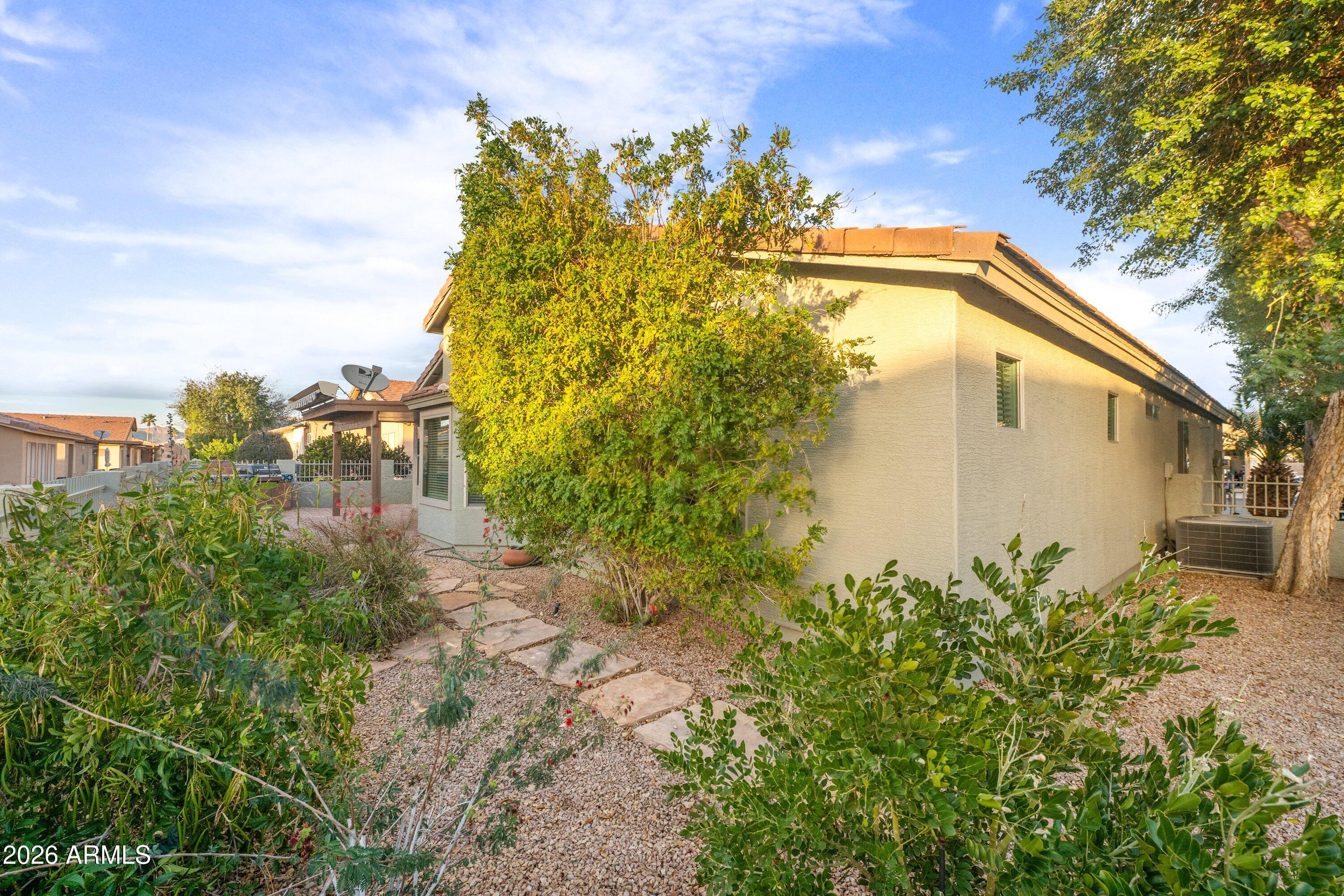 2101 South Meridian Road, Unit 387 Apache Junction, AZ 85120 - Photo 32 of 36 Backyard view with shade trees
