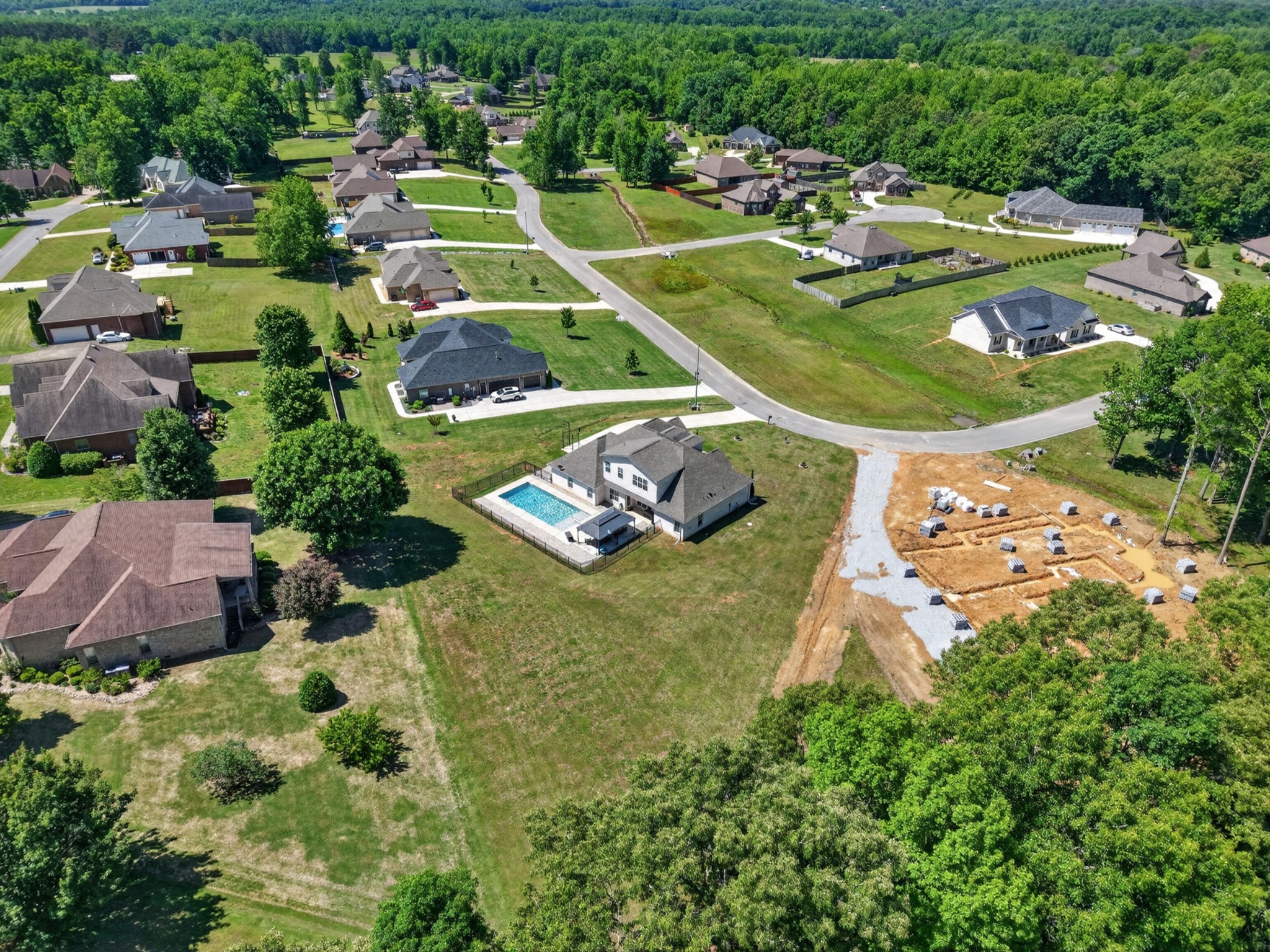 41 Knotting Hill Road Fayetteville, TN 37334 - Photo 60 of 65 an aerial view of a residential houses with outdoor space and street view