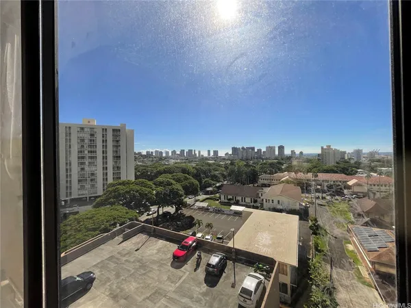 a view of city from balcony
