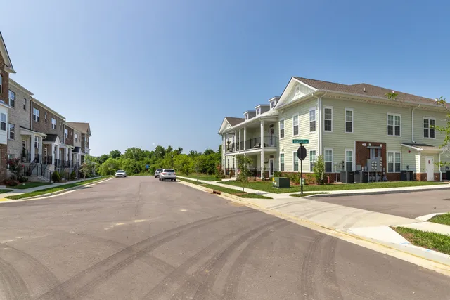 a view of a building with a street
