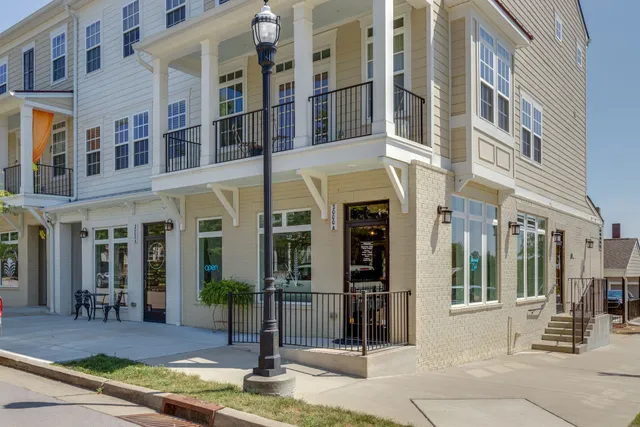 a view of a building with a patio