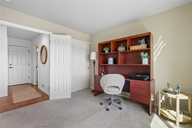 a view of workspace with a couch