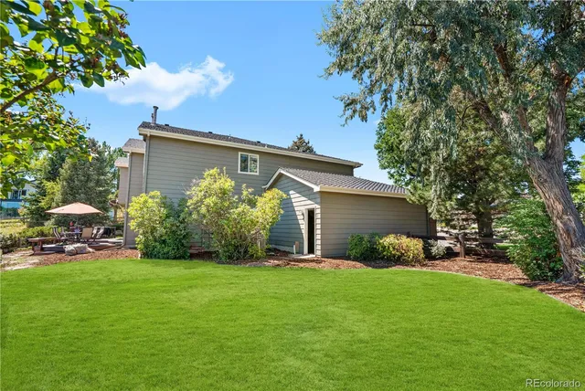 an aerial view of a house
