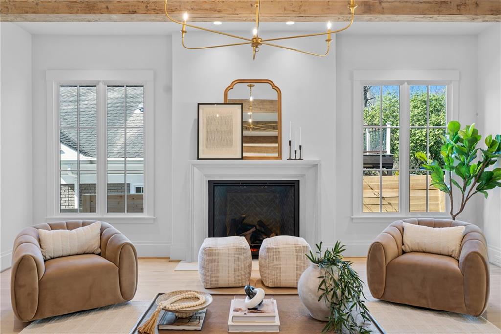 1140 Rosedale Drive Northeast Atlanta, GA 30306 - Photo 12 of 41 a living room with furniture and a fireplace
