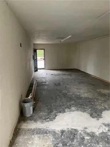 a view of a room with a window