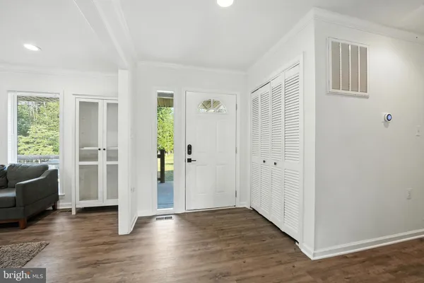 a view of livingroom with hardwood floor and window