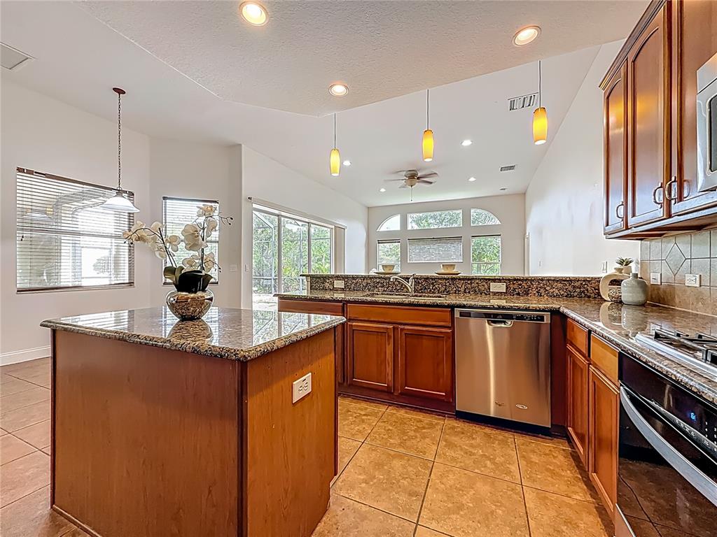20626 Longleaf Pine Avenue Tampa, FL 33647 - Photo 19 of 86 a kitchen with stainless steel appliances granite countertop a sink a stove and a wooden floors