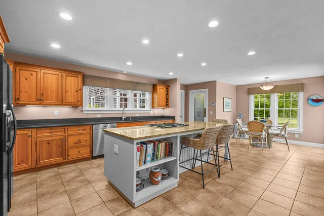 a kitchen with lots of counter top space