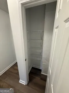 a view of wooden door