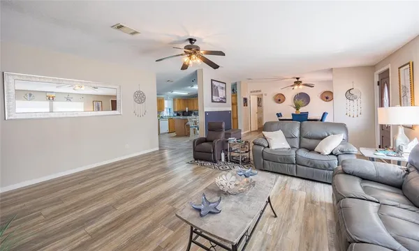 a bedroom with a bed and furniture