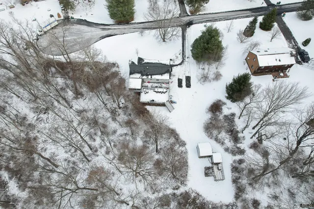 a view of a terrace with a tree