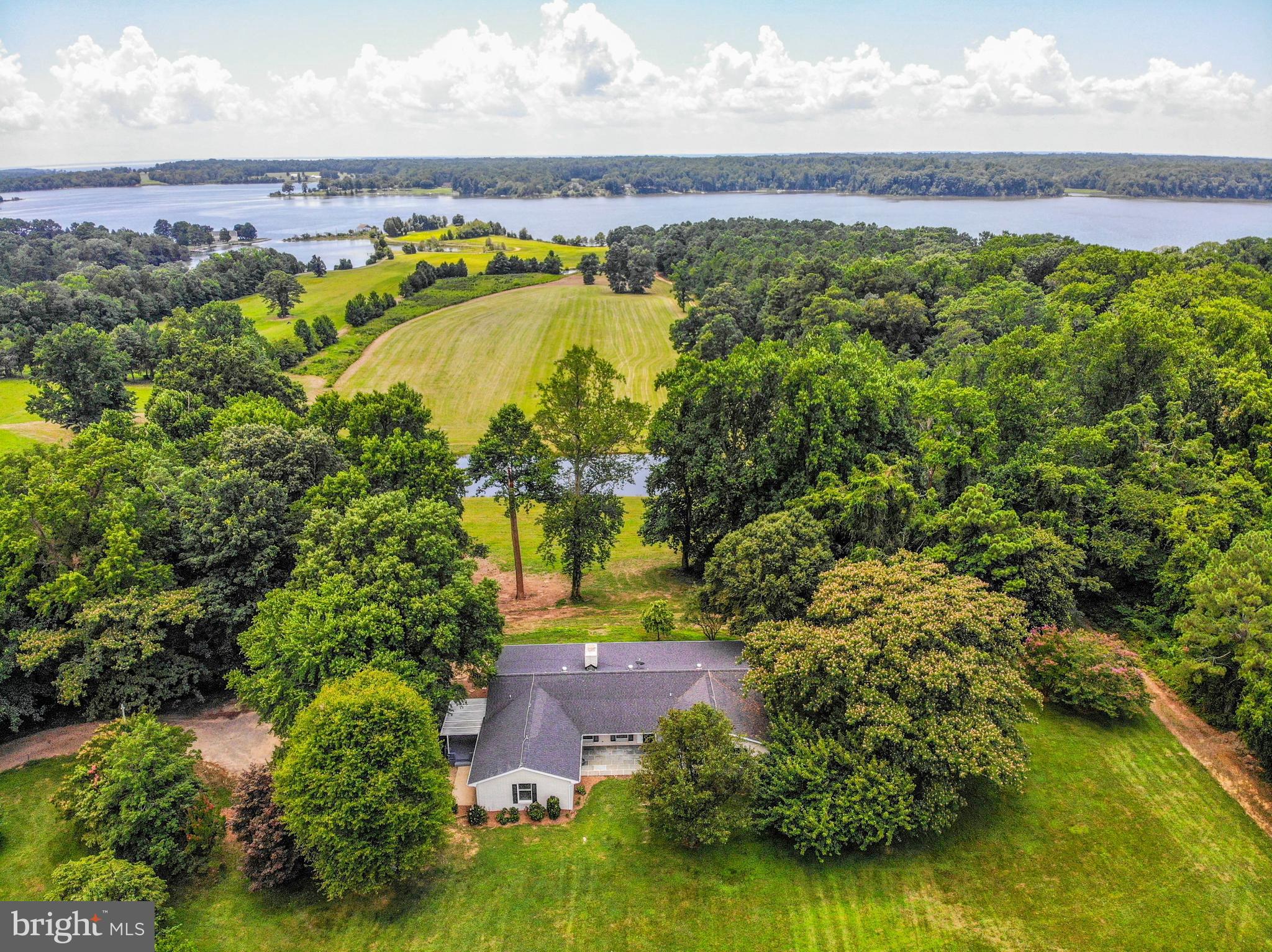 18641 Point Lookout Road Park Hall, MD 20667 - Photo 3 of 40 Aerial view of 2644 sq ft.Rambler on 4.33 acres