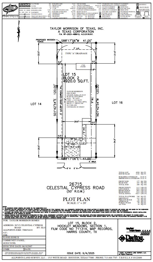 26715 Celestial Cypress Road Hockley, TX 77447 - Photo 19 of 20 26715 Celestial Cypress Road Preliminary Plot Plan