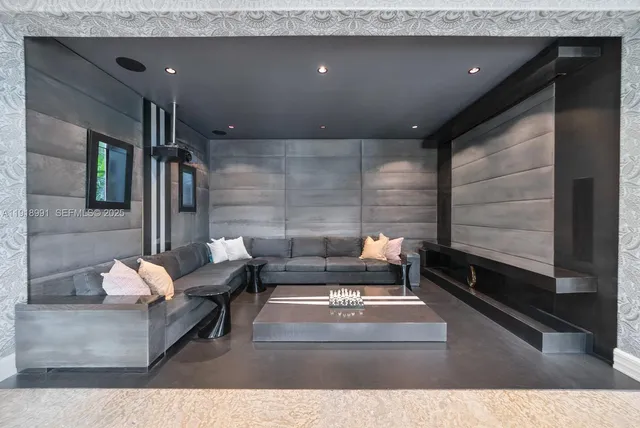 a living room with furniture