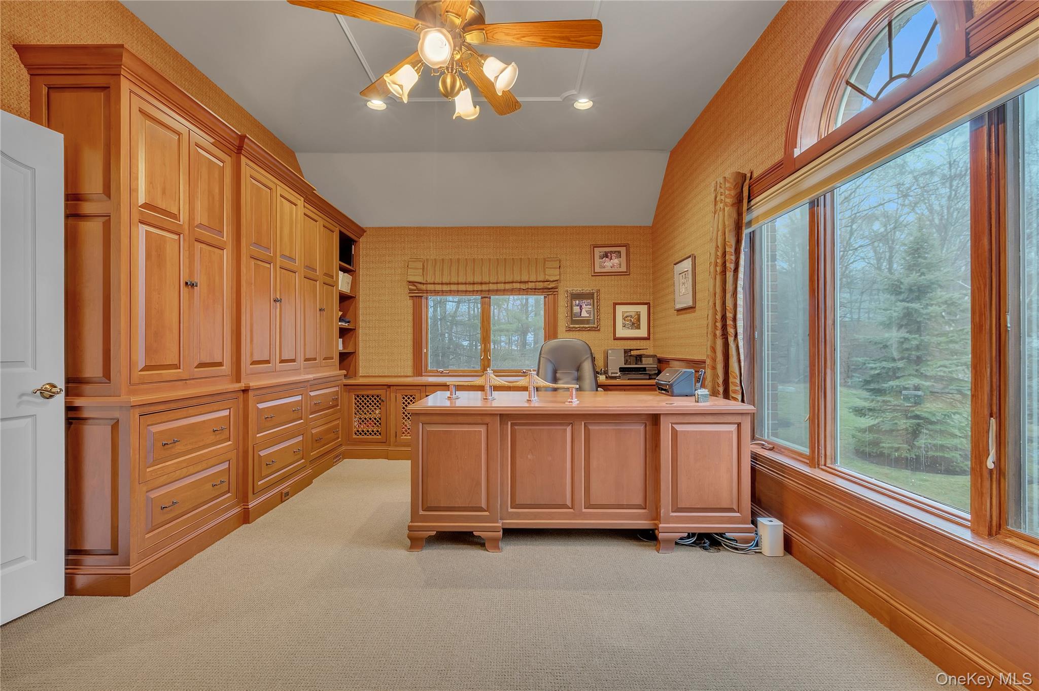 199 Hirst Road Briarcliff Manor, NY 10510 - Photo 37 of 50 You can't find a nicer home office than this! Floor-to -ceiling custom cabinetry, custom desk, credenza & a wall of windows making work-time serene.