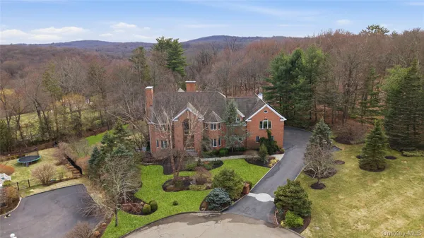 an aerial view of a house