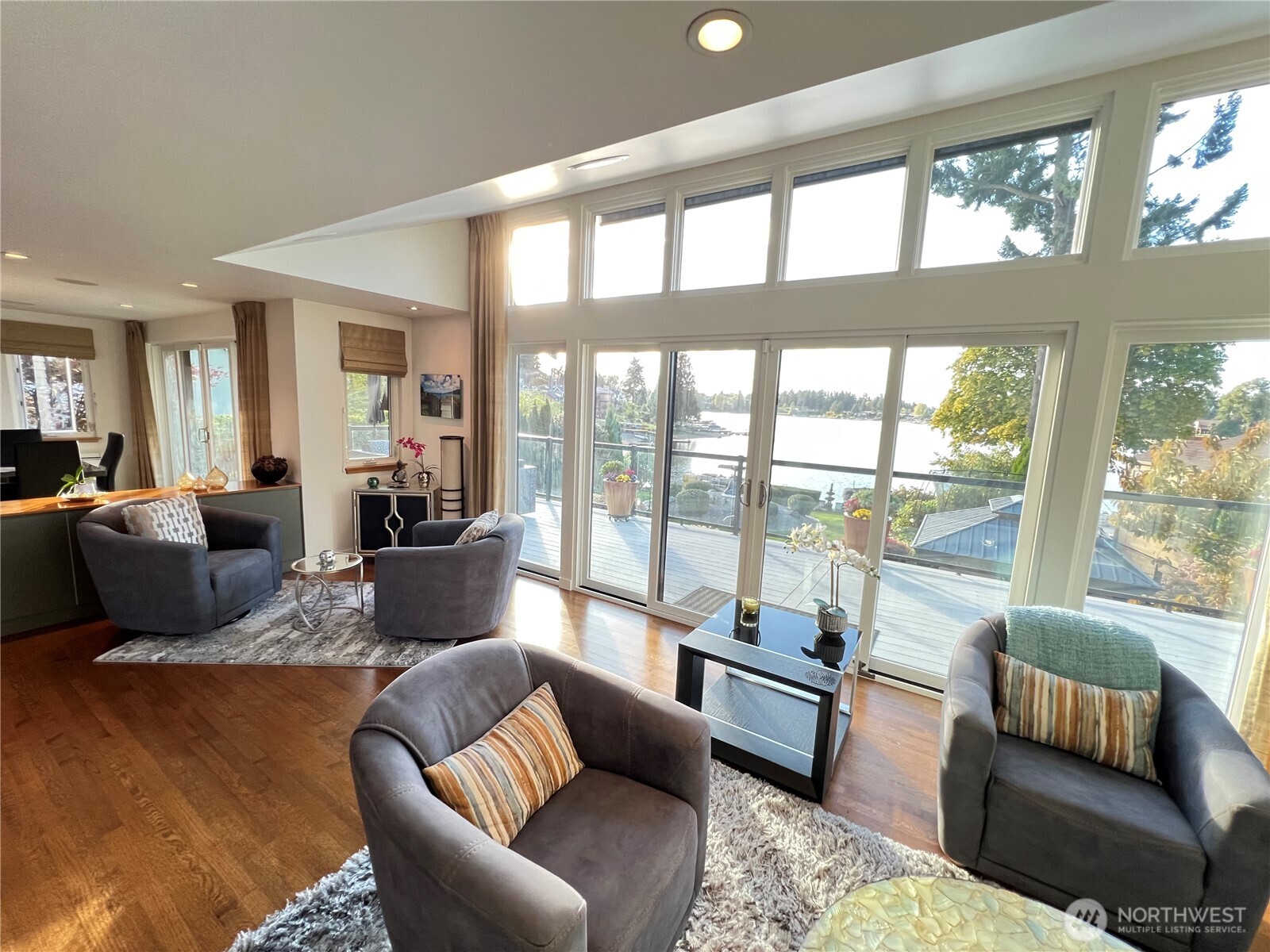 19605 Military Road South SeaTac, WA 98188 - Photo 14 of 40 a living room with furniture and a floor to ceiling window