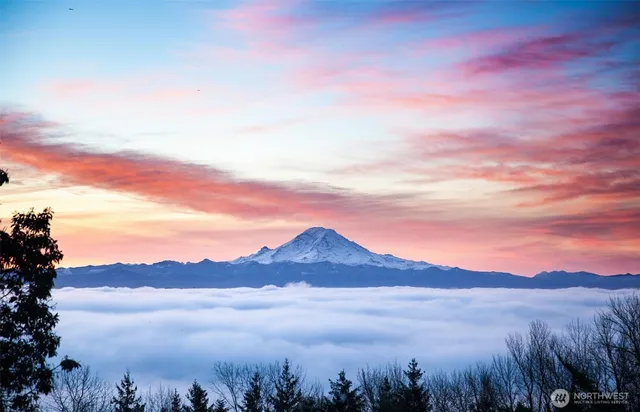 a view of lake and mountain