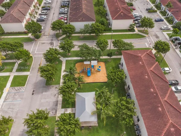 an aerial view of a house having outdoor space