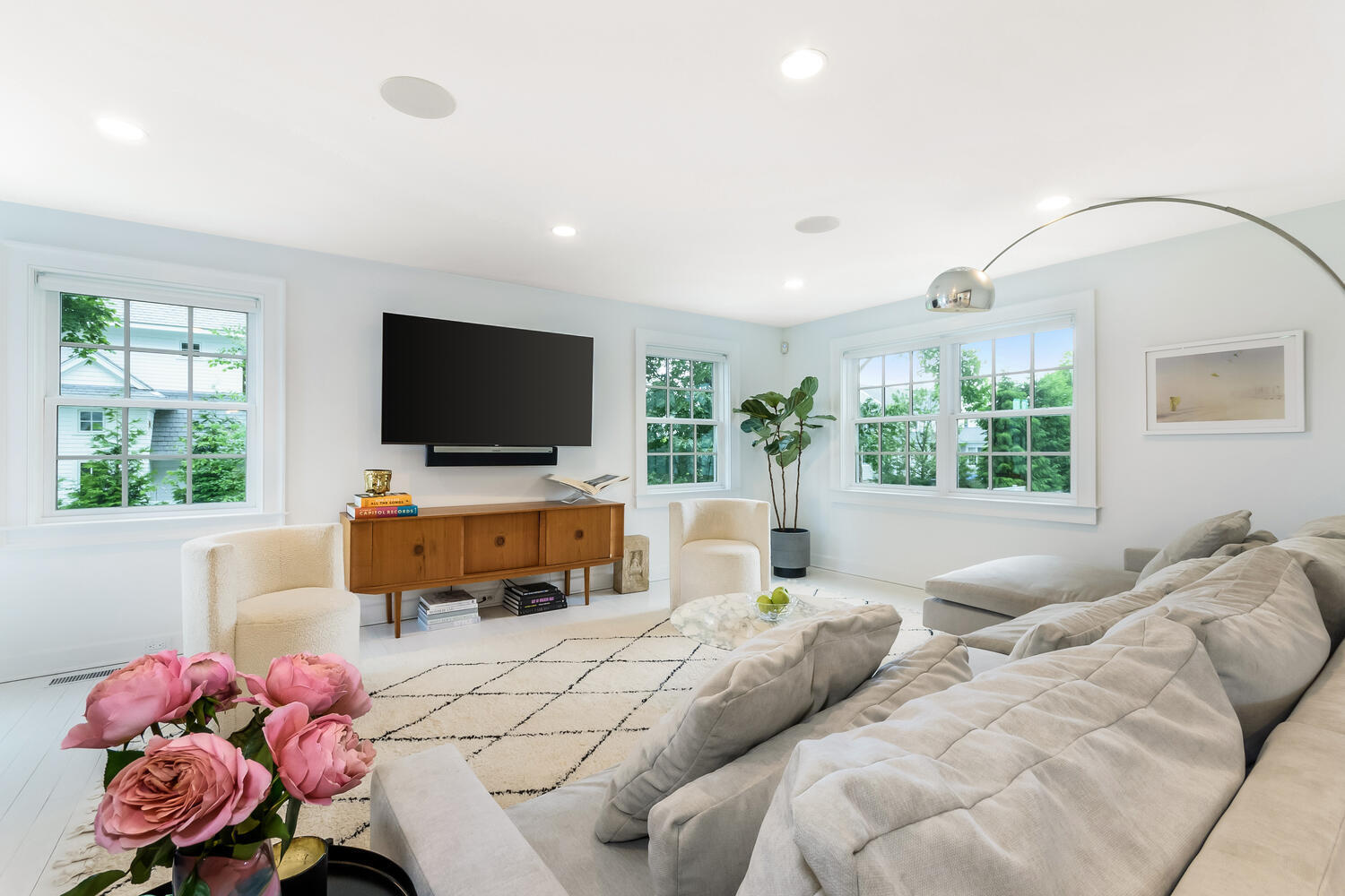 16 Mayflower Road Darien, CT 06820 - Photo 5 of 35 a living room with furniture and a flat screen tv