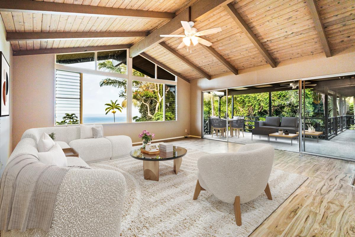 77-6484 Ono Road Kailua-Kona, HI 96740 - Photo 12 of 29 a living room with furniture and a large window