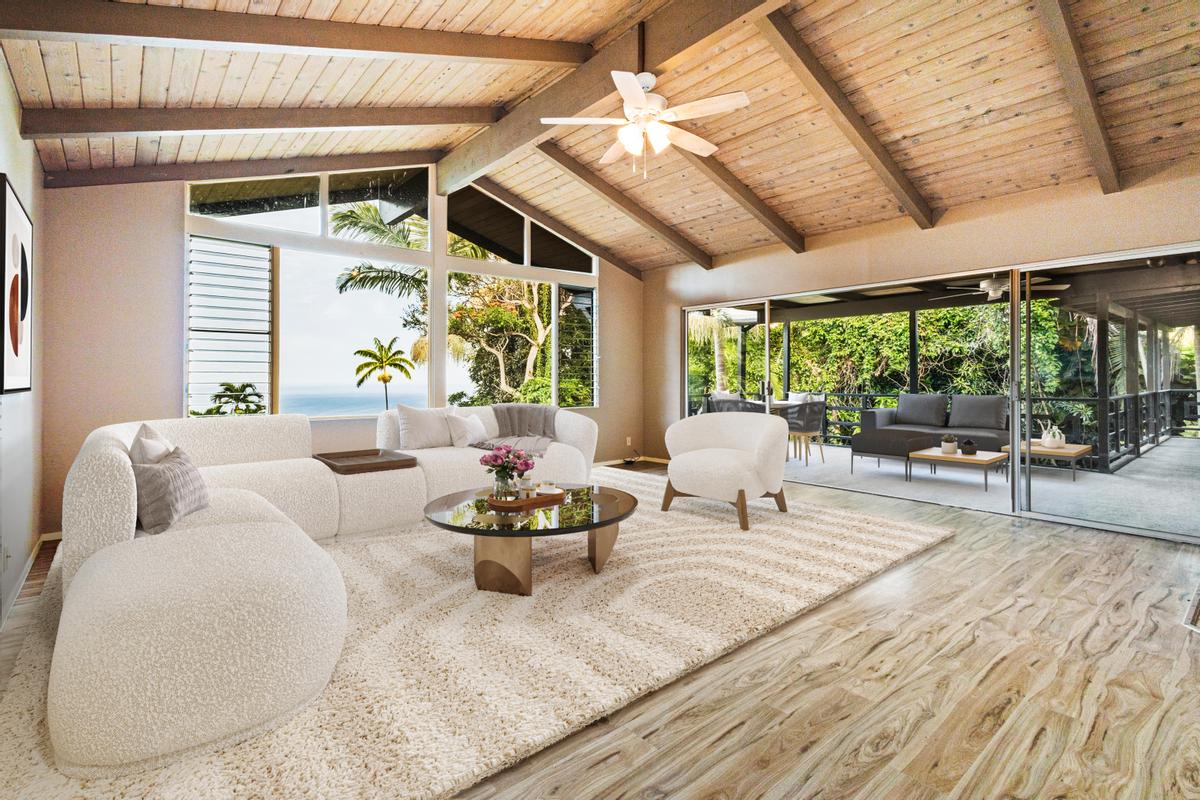 77-6484 Ono Road Kailua-Kona, HI 96740 - Photo 4 of 29 a living room with furniture and a large window