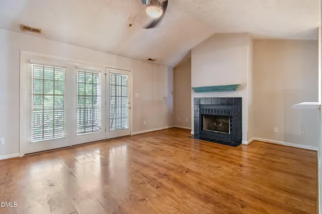 a view of a livingroom with a fireplace