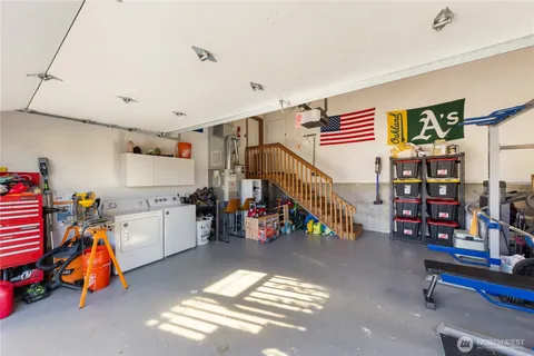 a storage room with lots of furniture and children