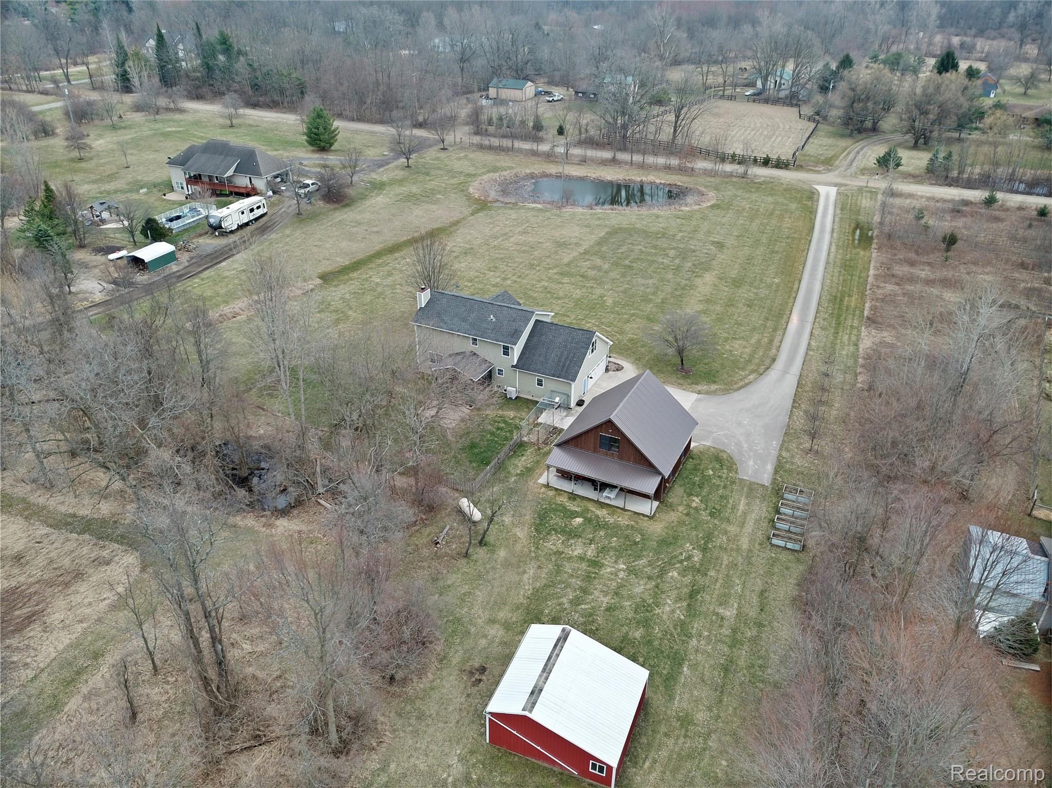 3690 Brauer Road Oxford, MI 48371 - Photo 59 of 63 Aerial view of property's location with rural landscape