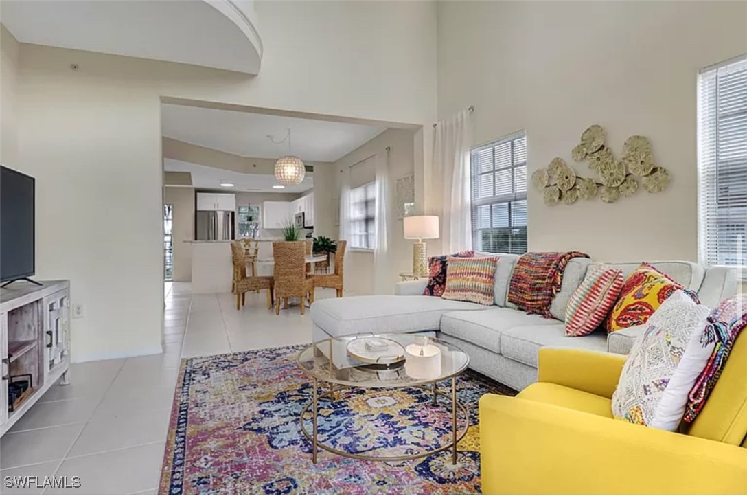4450 Botanical Pl Circle, Unit 6 Naples, FL 34112 - Photo 21 of 33 a living room with furniture and a flat screen tv