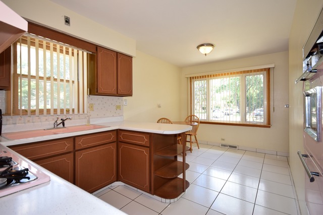 7301 West Roscoe Street Chicago, IL 60634 - Photo 10 of 22 a kitchen with a sink a counter top space and cabinets