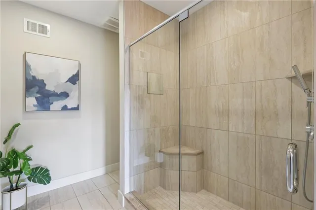 a bathroom with a shower